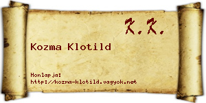 Kozma Klotild névjegykártya
